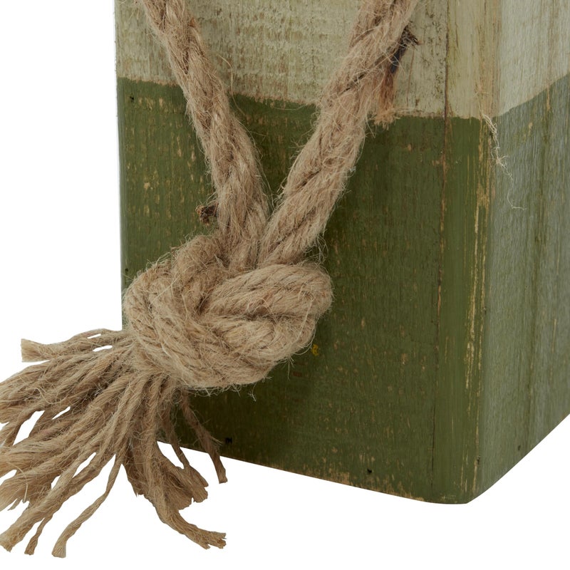 Deco 79 Wood Buoy Decorative Sculpture Home Decor Statues with Rope Accents, set of 4 Accent Figurines 4" x 4" x 10", Multi Colored - Image 5